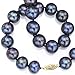 14K Yellow Gold 6.5-7mm Dyed-black Freshwater Cultured High Luster Pearl Necklace, 18