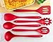 StarPack Basics XL Silicone Kitchen Utensil Set (6 Piece), High Heat Resistant to 480°F, Hygienic One Piece Design, Large Non Stick Spatulas & Serving Utensils (Cherry Red)
