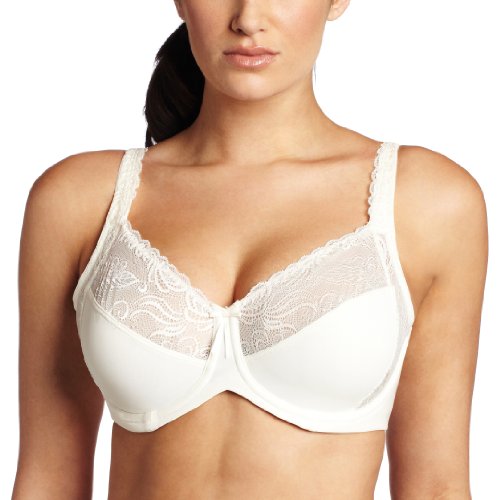 Lilyette Women's Enchantment 3 Section Full Figure Underwire Bra with Feather Lace