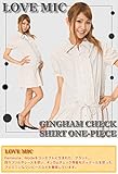 LOVE MICラブミック　先染めギンガムチェックシャツワンピース　582706　ライトグレー　M