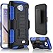 LG Transpyre Case, LG Tribute Case, LG Optimus F60 Case, Starshop Dual Layers with Kickstand and Locking Belt Clip With Screen Protector Blue