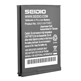 Seidio Innocell 1600mAh Slim Extended-Life Battery for Use with HTC myTouch 4G and HTC ThunderBolt (Black)