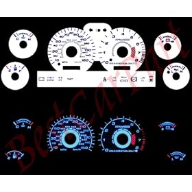 94-98 Ford Mustang GT V8 WHITE GLOW EL GAUGES