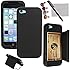 xhorizon TM Hard/Soft Heavy Duty Hybrid Credit Card Wallet Case Cover For iPhone 5C Black