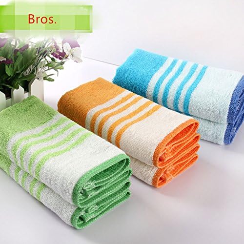 Tender Towels Bamboo Washcloths Colorful Stripes Towels for Kids Thicken Square Towels 7 pcs