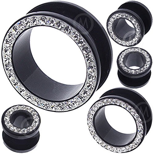 00 gauges 00g ear plugs gemstone flesh tunnels double flare expander stretcher taper MoDTanOiz 10mm