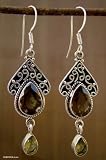 Quartz earrings, 'Queen of Jaipur'
