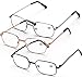 Reading Glasses 1.0 For Women & Man By See 626 - Alphareader 3 Pairs Value Packed Metal Readers- Unisex Reading Glasses - Black, Gray, Gold Reading Glasses