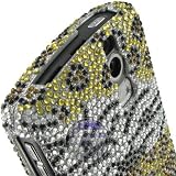 Premium Luxurious Designer Hard Diamond Crystal Snap-on Case for Blackberry Curve 8330 Case - Diamond Black Silver Zebra Giraffe - Mix Safari
