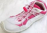 Girl Size 1, Beachwear Pink and White Rubber Sole Tennis Shoes