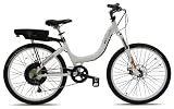 Prodeco V3 Stride 500 8 Speed Electric Bicycle, Pure White Gloss, 26-Inch/One Size