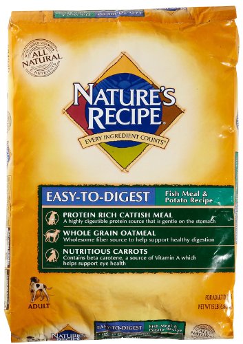 Dry Dog Food With Seafood Recipe:Nature's Recipe Dry Dog Food for Adult Dog, Easy to Digest Fish and Potato Meal, 15 Pound Bag