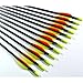 6 Shiny Black Fiberglass Target Practice Arrows 28