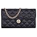 True Color Wallet Case Compatible with iPhone 6s Wallet Case - Premium Quilted Purse Style Cross Body Wallet Case Cover Clutch - Black