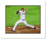 Derek Holland Texas Rangers MLB Double Matted 8x10 Photograph 2011 World Series Game 4