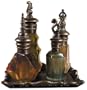 5 Piece Unique Perfume Bottle and Tray Set