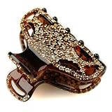 Helion Golden Amber - Cubitas Avignon Collection (Made in France, Hand-set Swarovski Crystals, Claw Clip)
