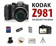 Kodak EasyShare Z981 14MP Digital Camera with Schneider-Kreuznach Variogon 26x Wide Angle Optical Image Stabilized Zoom Lens and 3.0 Inch LCD With The Best Value Accessory Package Kit Includes 16GB High Speed Error Free Memory Card, Card Reader, 4 AA Rechargeable Batteries W/ Home & Car Charger, Deluxe Case, Flexible Tripod, Lens Cleaning Kit, LCD Screen Protectors + More