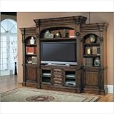 Genoa 5 Piece Entertainment Center in Dark Red Walnut