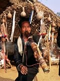 Smoker in Akha Village, Golden Triangle Pipe, Thailand, Southeast Asia Photographic Poster Print