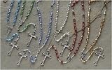 Pack of 12 Assorted Colors Crystal Madonna Rosaries 20