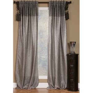 Window Drapery Panel / Curtain Panel / Drapes 96inch Textured Smoke