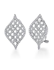 14k White Gold 0.98 Ctw Diamond Swirl Earrings