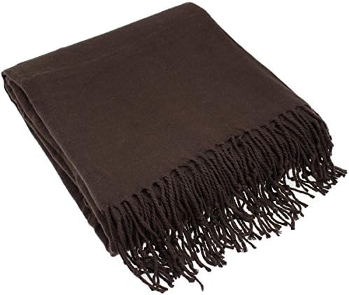 Fringe Throw Blanket Lightweight Soft 100% Acrylic 50"x70" Comfy Cozy + Gift Bow