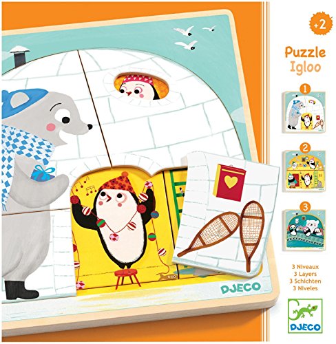 Djeco DJ01485 3 Layer Puzzle- Igloo Puzzle