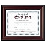 DAX Rosewood Document Frame Wall-Mount Elegant Rosewood 8 1/2 X 11 Classica ....