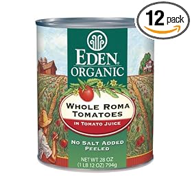 Eden Organic Tomatoes, Whole Roma, 28-Ounce Cans (Pack of 12)