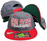 Ohio State Grey/Red Two Tone Plastic Snapback Adjustable Plastic Snap Back Hat / Cap