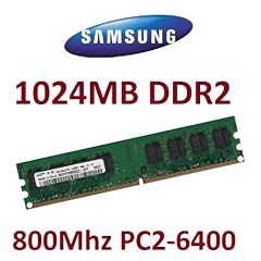SAMSUNG Original 1 GB 240 pin DDR2-800 (800Mhz, PC2-6400U, CL6) NON ECC, unbuffered ( M378T2953QZS-CF7 ) f�r DDR2 Mainboards