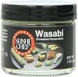 Sushi Chef Wasabi (Powdered Green Horseradish), 1-Ounce Glass Jars (Pack of 6)
