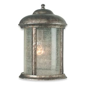 Royce Lighting RLW11-27 Outdoor Wall Lantern Peruvian Bronze with Seeded Globe by 