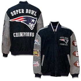 New England Patriots Navy Blue Pig Split Suede Super Bowl Champions Commemorative Jacket