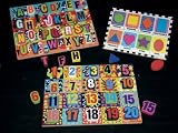 Melissa & Doug Chunky Puzzle Deluxe Bundle: Shapes Chunky, Jumbo Numbers Chunky, and Jumbo ABC Chunky