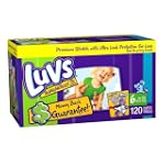 SAVE $9.10 - Luvs Premium Stretch Diapers, Size 6 (35+ Lbs), 120 Diapers $29.89