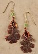 Earrings - Oak Leaves, Iridescent. Made Using Actual Leaf!