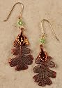 Earrings - Oak Leaves, Iridescent. Made Using Actual Leaf!