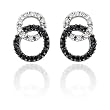 14K White Gold 1/4 ct. Black and White Diamond Interlock Earrings