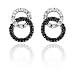 14K White Gold 1/4 ct. Black and White Diamond Interlock Earrings