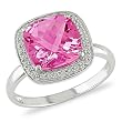 3-1/2 ct.t.w. Pink Topaz and 1/10 ct.t.w. Diamond Ring in 10k White Gold, G-H-I