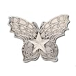 Silver Star "Charis B" Chrome Metal Butterfly Belt Buckle