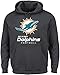 NFL Miami Dolphins Men's Our Team Long Sleeve Screen Print Hooded Fleece Pullover, Medium, Charcoal Heather