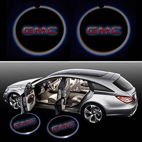 ZOZ 2pcs Wireless No Drill Type LED Laser Car Door Light Welcome Projector Light Logo Ghost Shadow Emblems Magnet Sensor Easy Installing