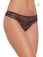 Selene Pack x 2 Tangas Casandra / Naomi (Marrón)