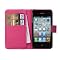 Chelsea Compact Leather Wallet for iPhone 4G/4S-Hot Pink