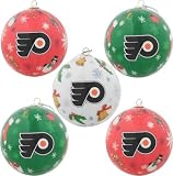 Philadelphia Flyers 5-Pack Decoupage Ball Ornament Set