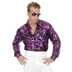 Men's Plus Size Disco Purple Flame Shirt